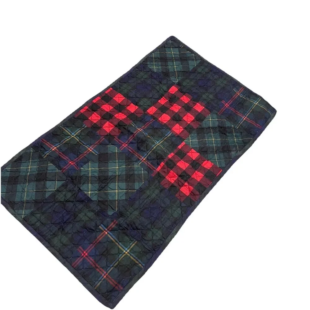 Lauren Ralph Lauren Hadley‎ Quilted Patchwork King Sham 20x36 Green Plaid